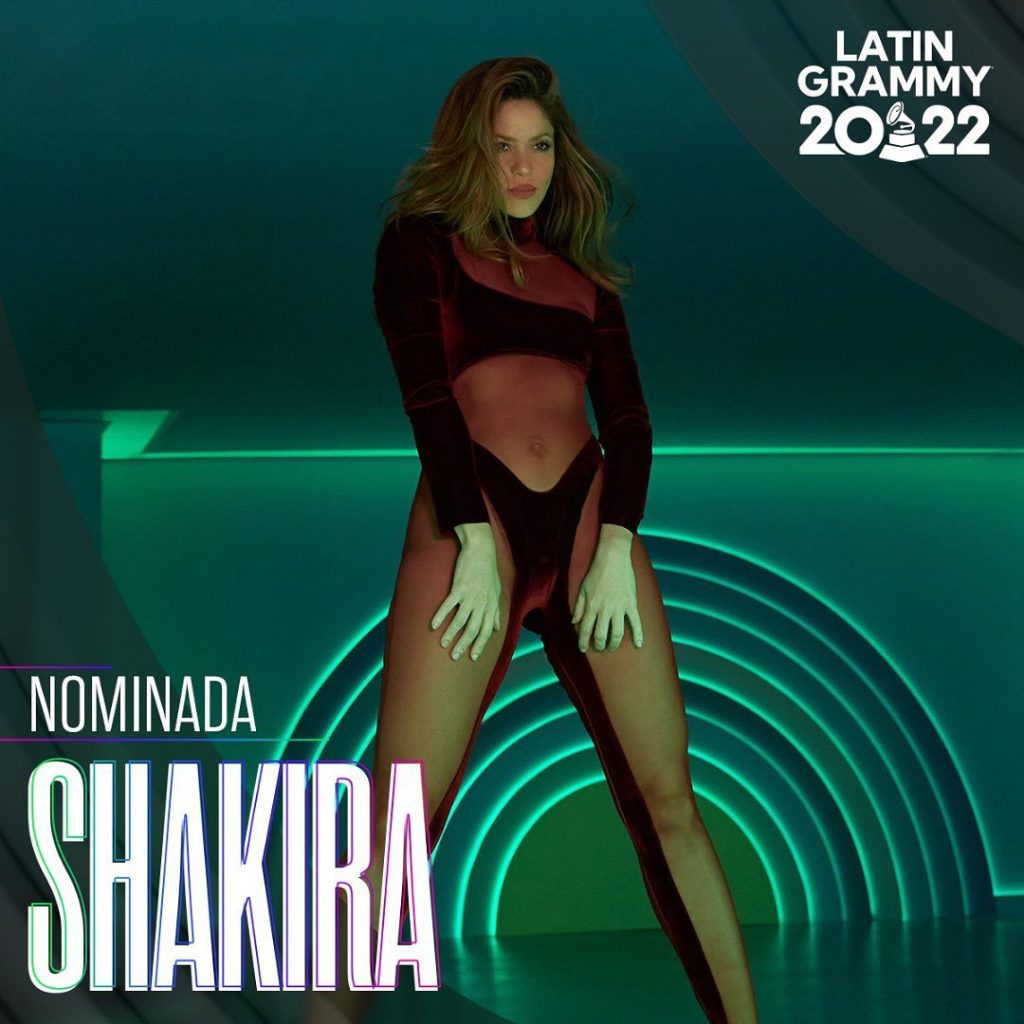 Foto de Shakira en la que celebra su nominación a los Latin Grammy 2022
