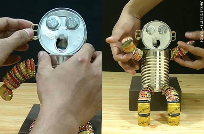 Foto para ilustrar el resultado de cómo hacer un robot con material reciclado