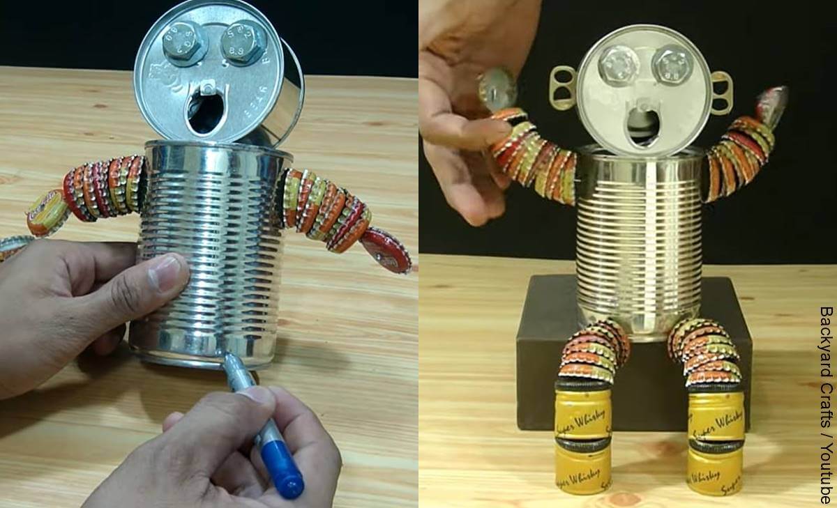 ¿Cómo hacer un robot con material reciclado?