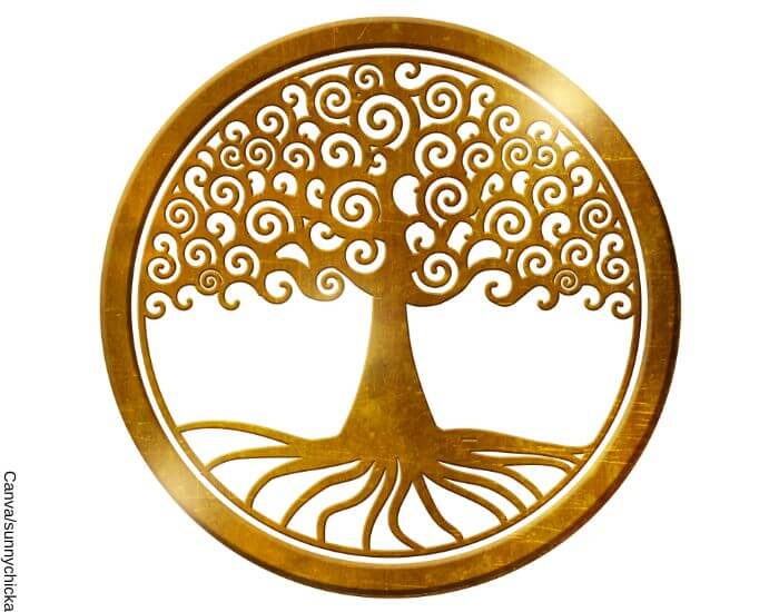 Ilustración del árbol de la vida en representación de los spimbolos de fuerza interior 