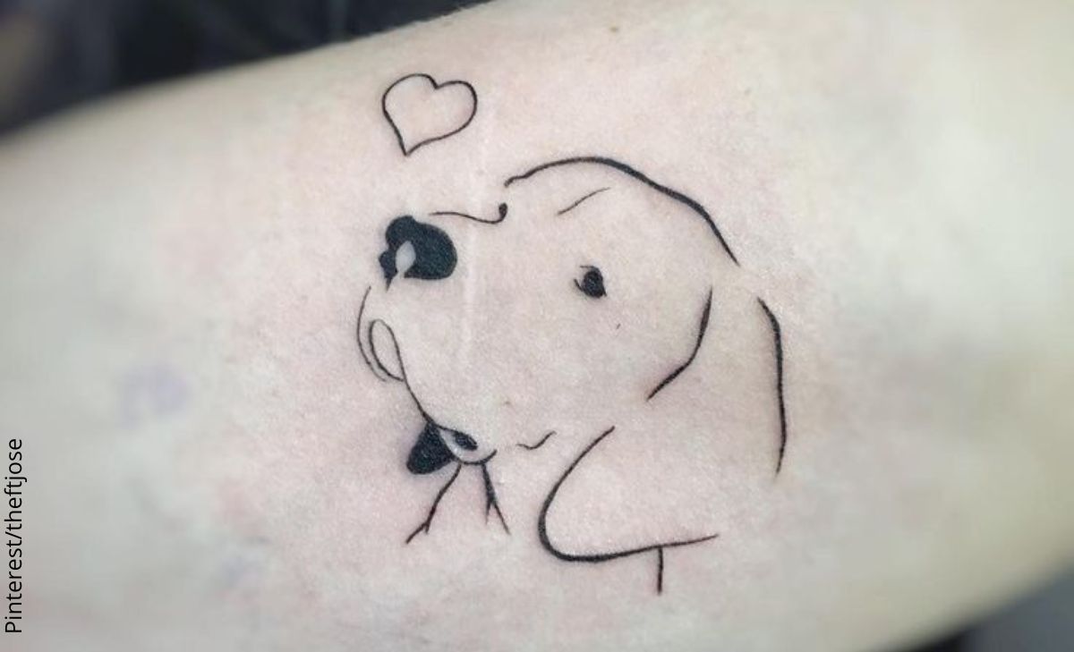 Silueta tatuajes de perros, ¡lleva a tu peludito en la piel!