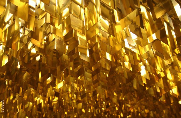 Foto de cristales dorados