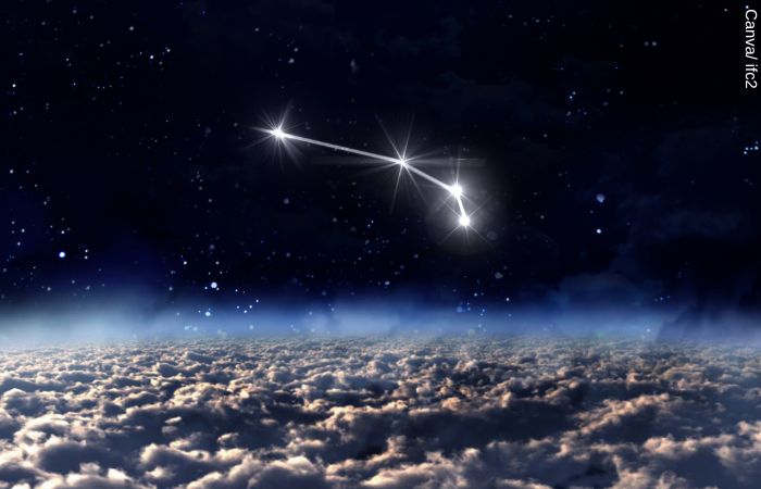 Ilustración de la constelación de Aries vista desde el espacio en representación de lo que significa el signo Aries