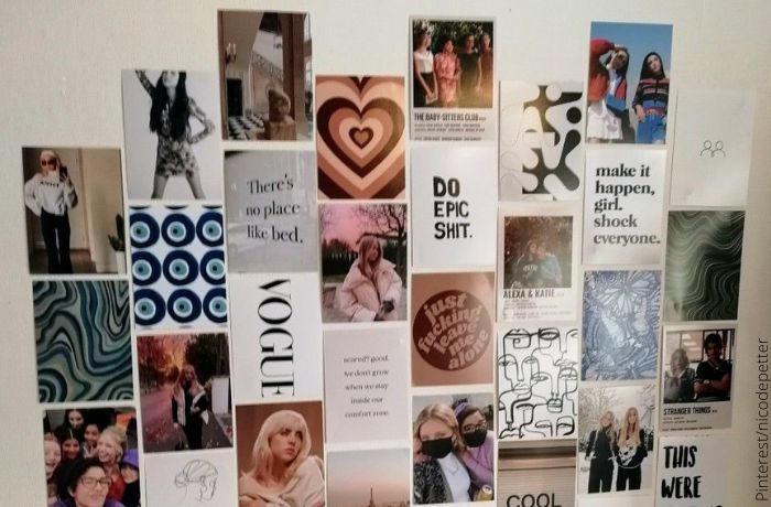 Foto de un collage de fotos y revistas para ilustrar Ideas creativas para poner fotos en la pared que amarás