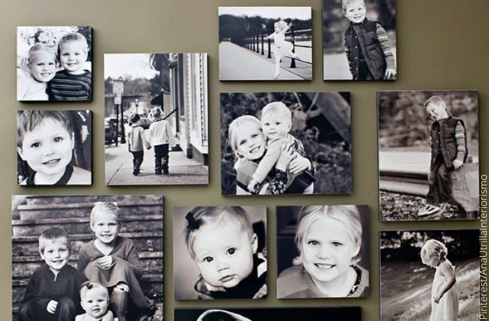 Foto de fotos a blanco y negro en la pared