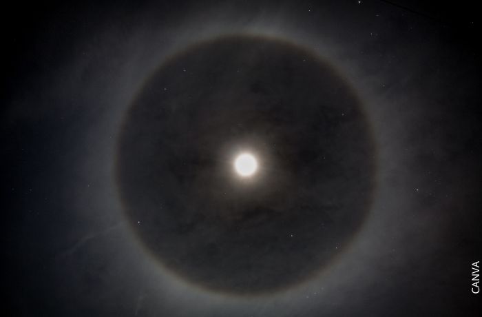 Foto de un halo lunar