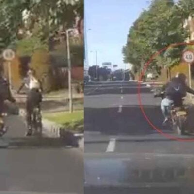 ciclista fue acosada por un motociclista en el norte de Bogotá