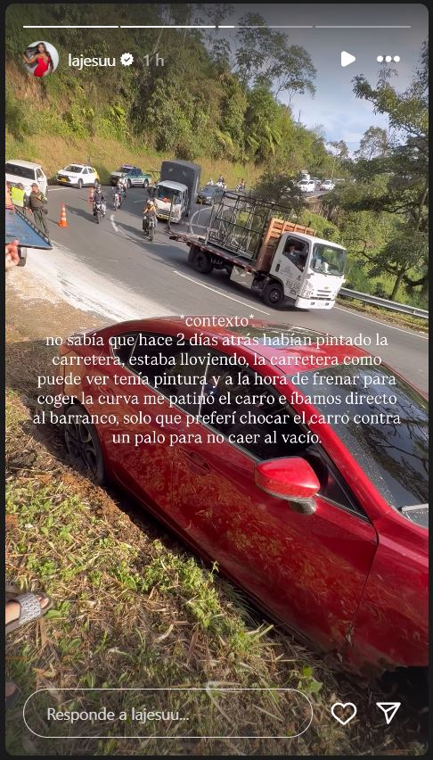 La Jesuu se accidentó