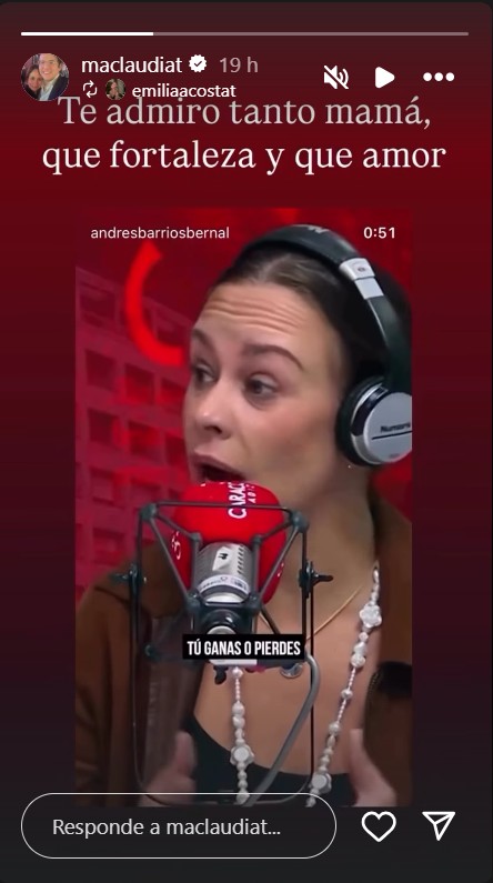 Mensaje hija de Maria Claudia Tarazona