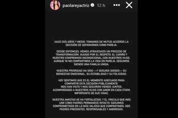 Paola Rey se separó