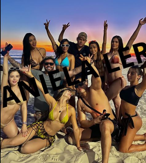 Foto de Karina García y Daniela Lerc en Brasil con Hugo, ex de Laura González