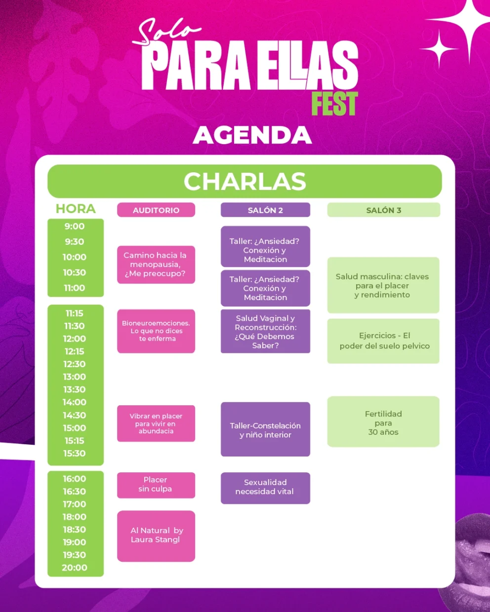 Agenda solo para ellas Fest 2025