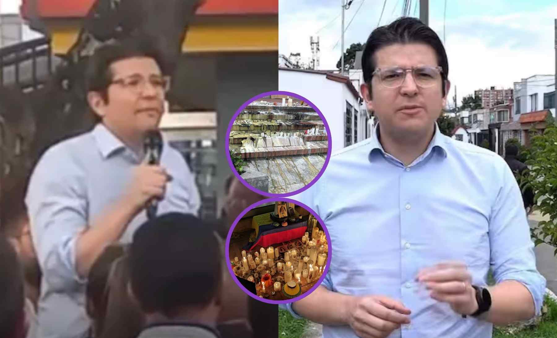 se incendio el altar de Miguel Uribe frente a la Fundación Santa Fe