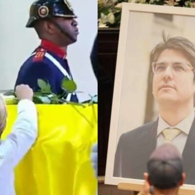 gesto hijo de Miguel Uribe
