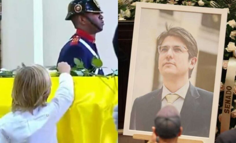 gesto hijo de Miguel Uribe