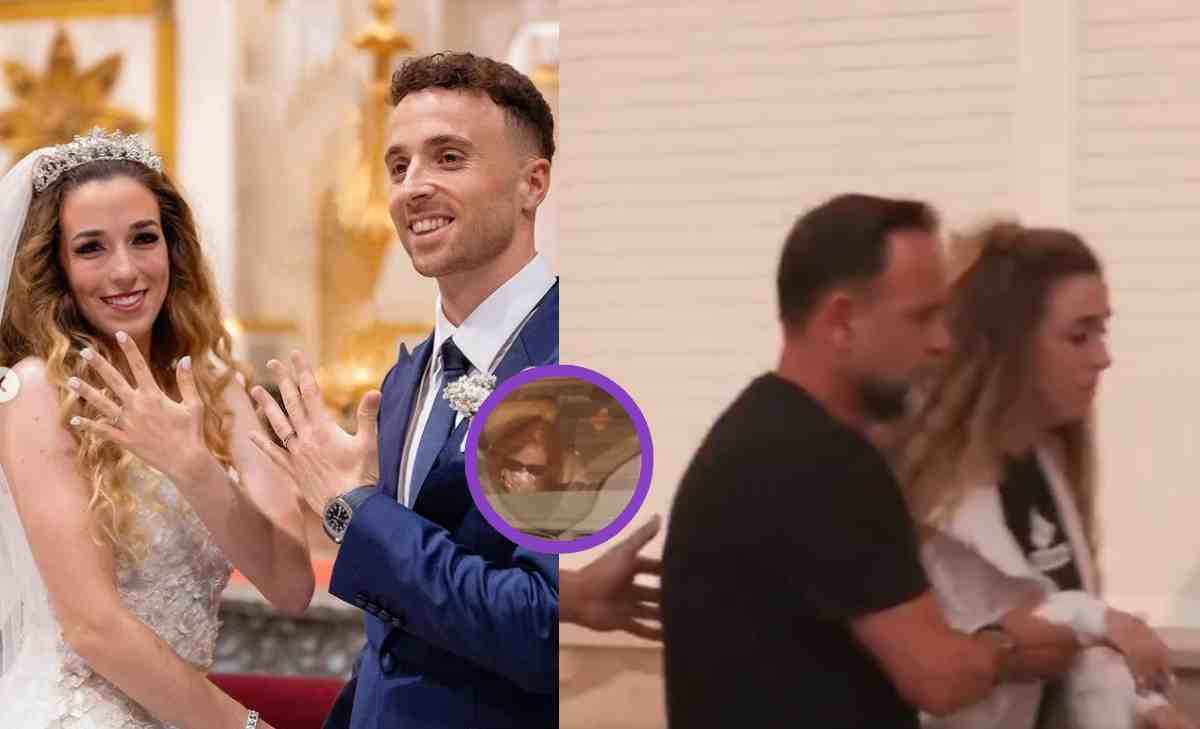 Esposa de Diogo Jota en el edificio donde llevaron el cuerpo del futbolista
