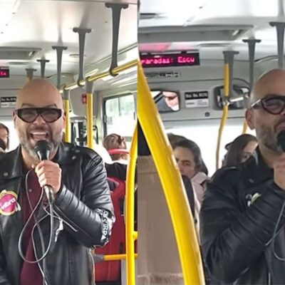 Carlos Vargas se subió a cantar y bailar en Transmilenio