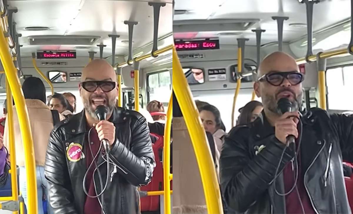 Carlos Vargas se subió a cantar y bailar en Transmilenio