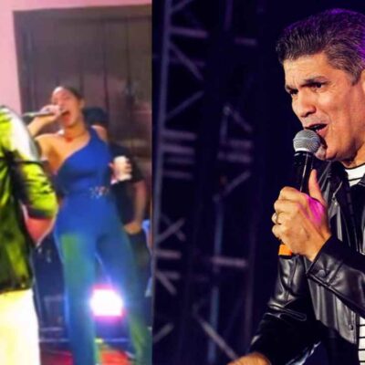 eddy herrera le pide beso a influencer delante de su esposa