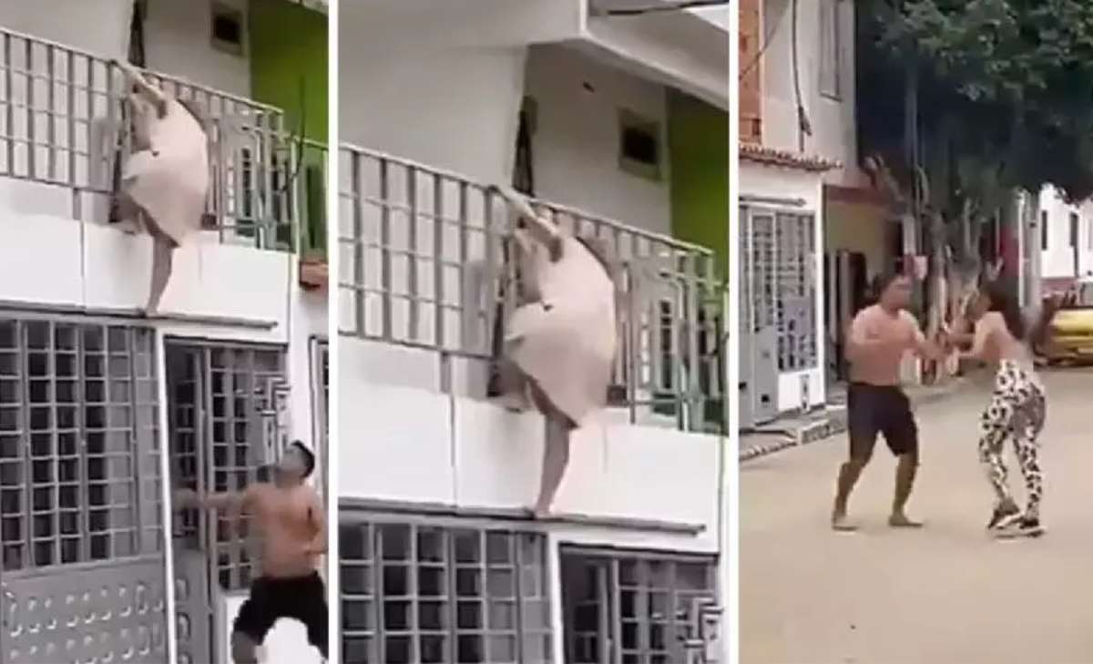 El video de la mujer que pilló infidelidad de su esposo y la amante se escapó por la ventana