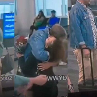 El video de la mujer que se despidió de su amante y llegó su esposo con flores