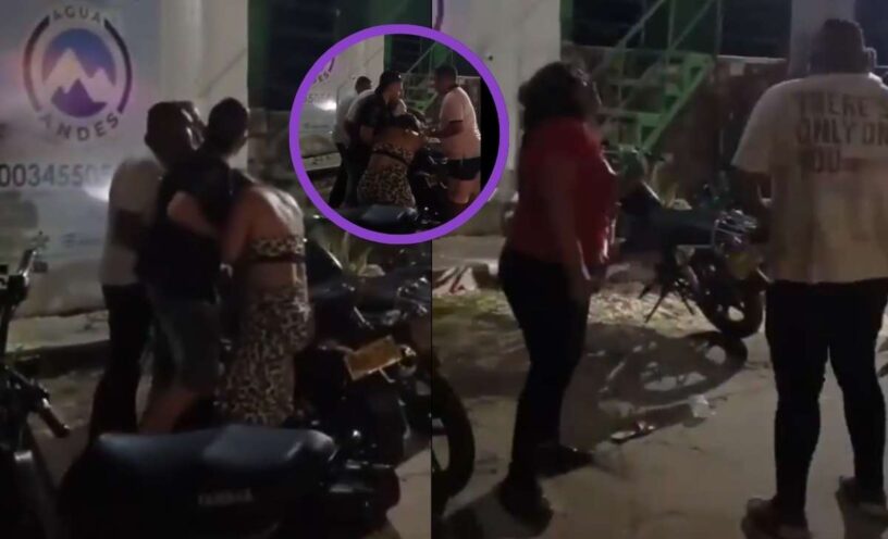 El video de la mujer que sorprendió a su esposo siendo infiel y mechoneó a la amante