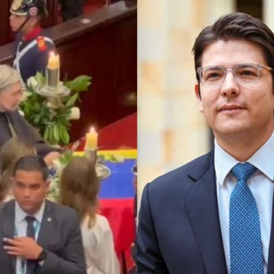 hijo de Miguel Uribe llegó al funeral