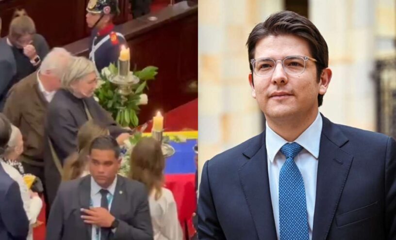 hijo de Miguel Uribe llegó al funeral