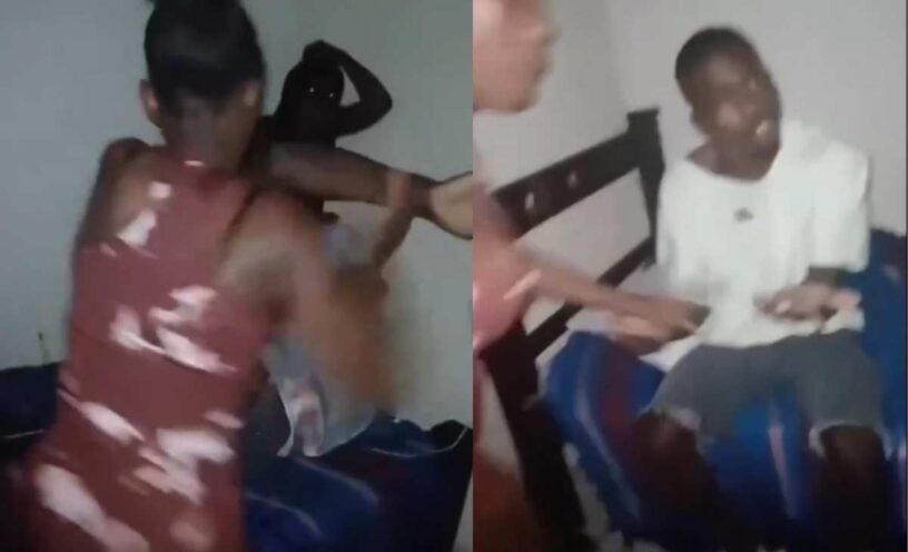 Mujer ataca palo amante