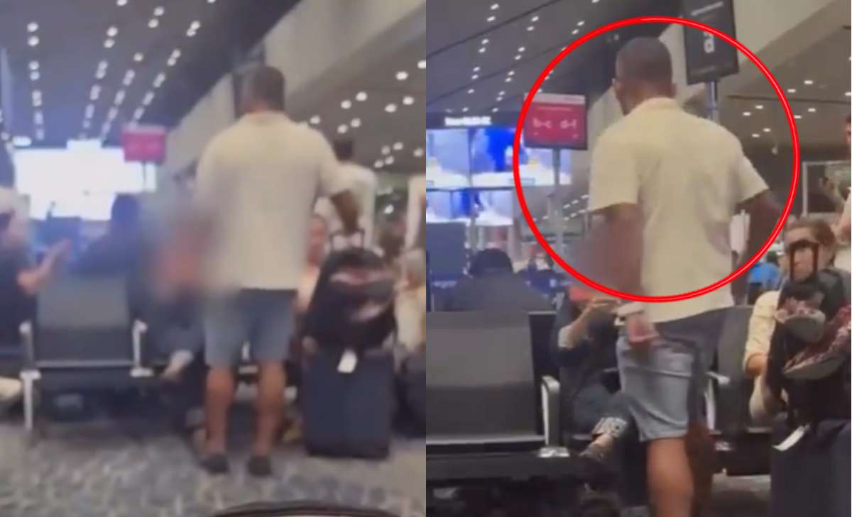 hombre golpeó a mujer en el aeropuerto
