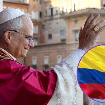 Foto del nuevo papa, León XIV, cuando visitó Colombia