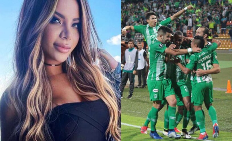 fotos de modelo trans con jugador de Atlético Nacional