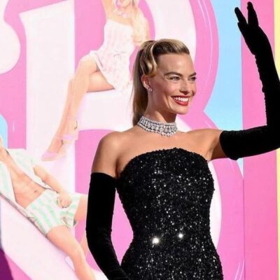 Margot Robbie en los Globos de Oro 2024