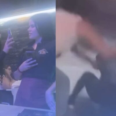 Video de la mujer que pilló a mesera coqueteándole a su novio y se pelearon