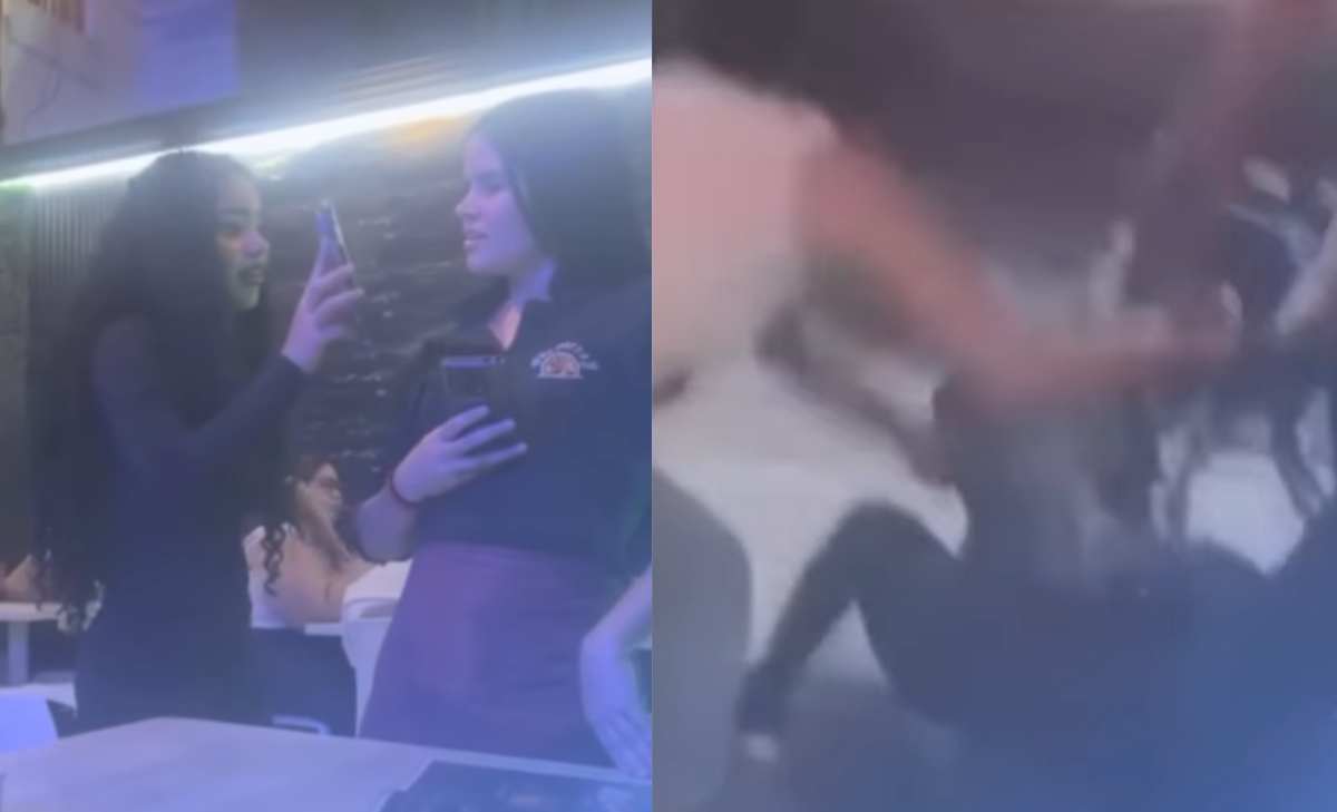 Video de la mujer que pilló a mesera coqueteándole a su novio y se pelearon