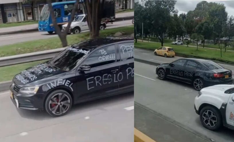 Mujer rayó el carro de su novio porque lo descubrió siendo infiel con su mejor amiga en Bogotá