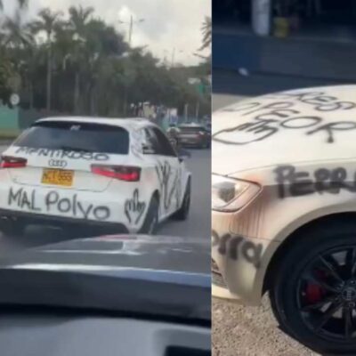 Videos del carro que rayaron en Villavicencio tras descubrir infidelidad