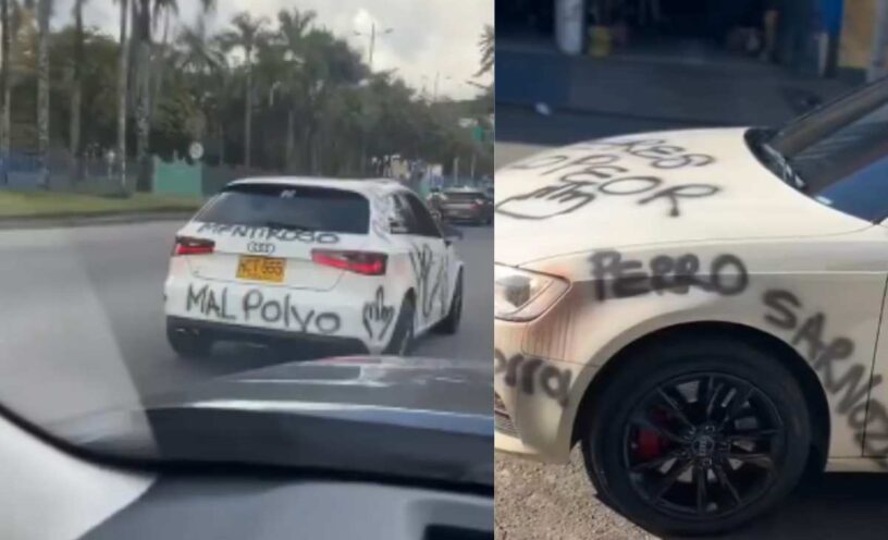 Videos del carro que rayaron en Villavicencio tras descubrir infidelidad