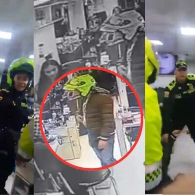 Nuevo video del caso del policía que mató a su expareja en una peluquería de Bogotá