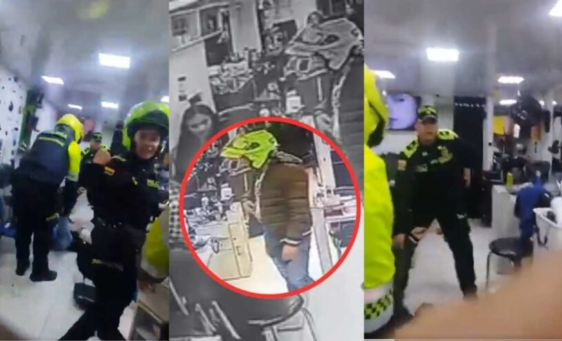 Nuevo video del caso del policía que mató a su expareja en una peluquería de Bogotá