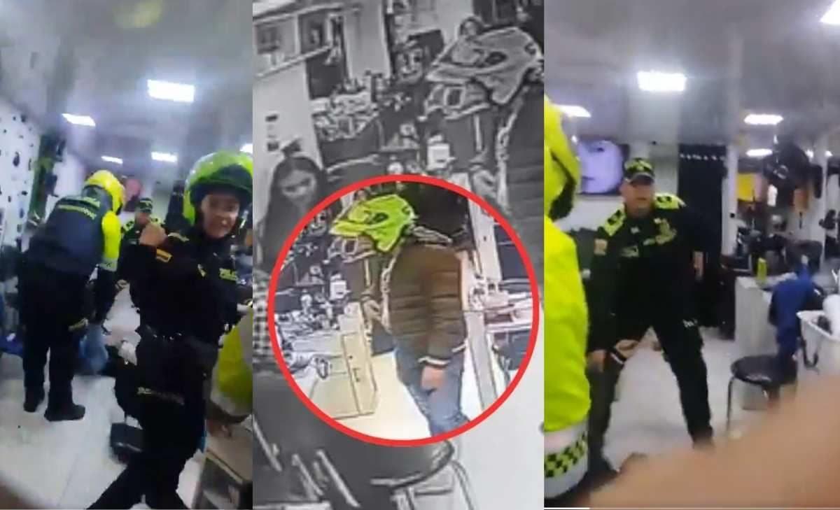 Nuevo video del caso del policía que mató a su expareja en una peluquería de Bogotá