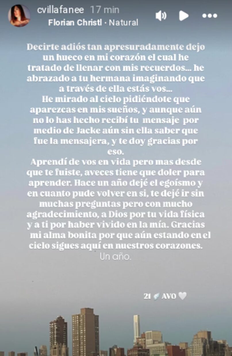 palabras a Alejandra Villafañe por 1 año de muerte