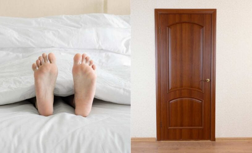 Por qué es malo dormir con los pies hacia la puerta