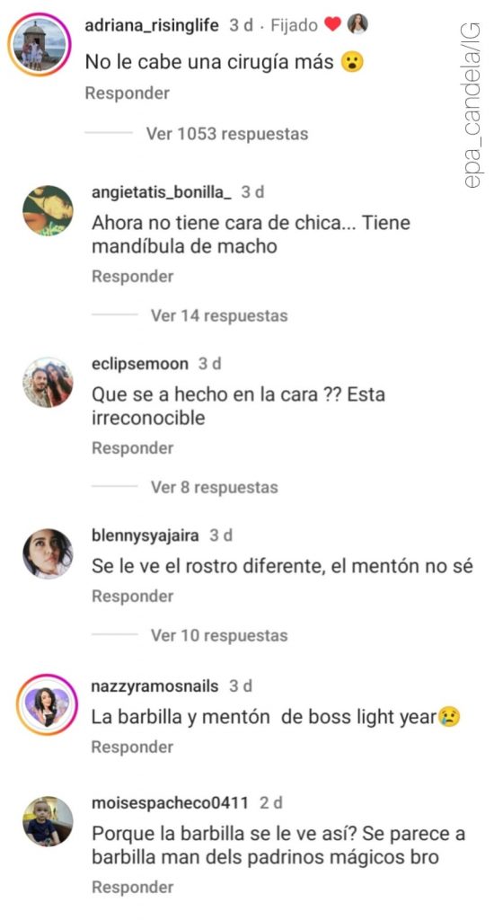 Print comentarios de Instagram Epa Colombia.