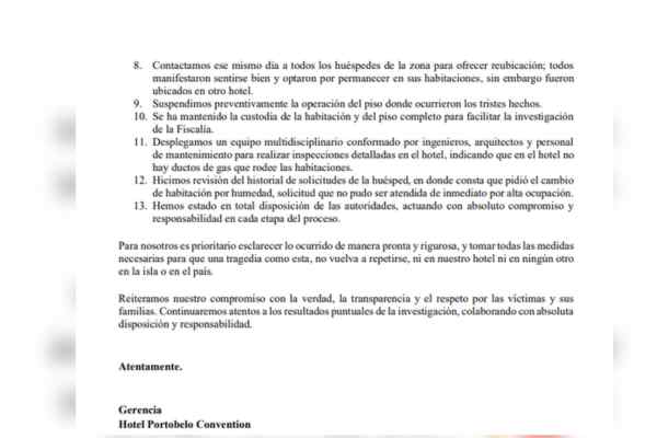 razón por la que el hotel no le cambió la habitación a la familia
