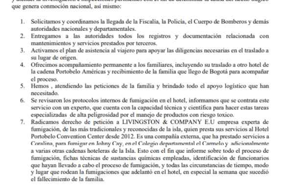 razón por la que el hotel no le cambió la habitación a la familia