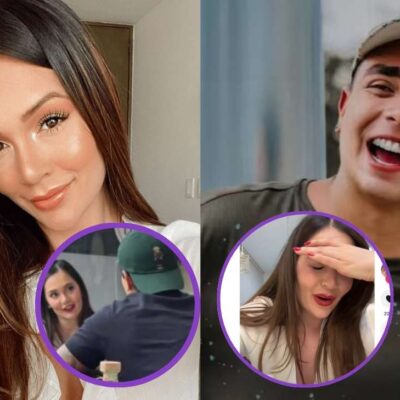 Reacción de Lina Tejeiro al video junto a Felipe Saruma