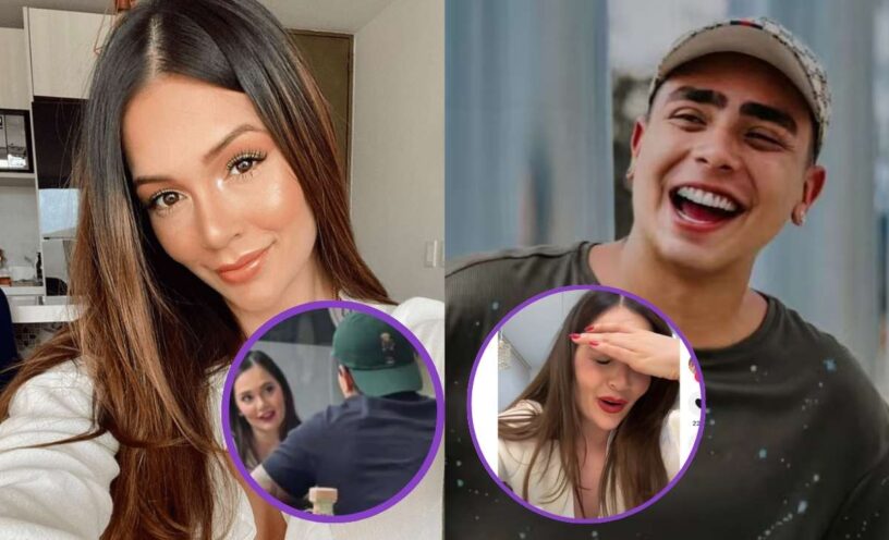 Reacción de Lina Tejeiro al video junto a Felipe Saruma