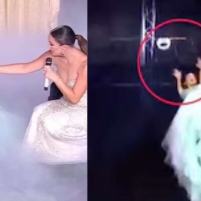 Reina de belleza cayó 3 metros en la semifinal de Miss Universe Latina