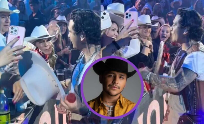 video de Christian Nodal regañando a fan que le quitó su sombrero